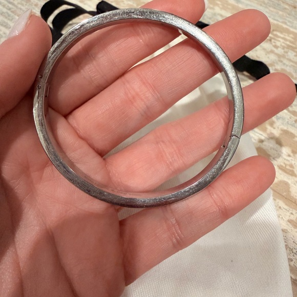 Kate Spade Silver and Crystal Hinged Bangle Bracelet - Picture 7 of 7